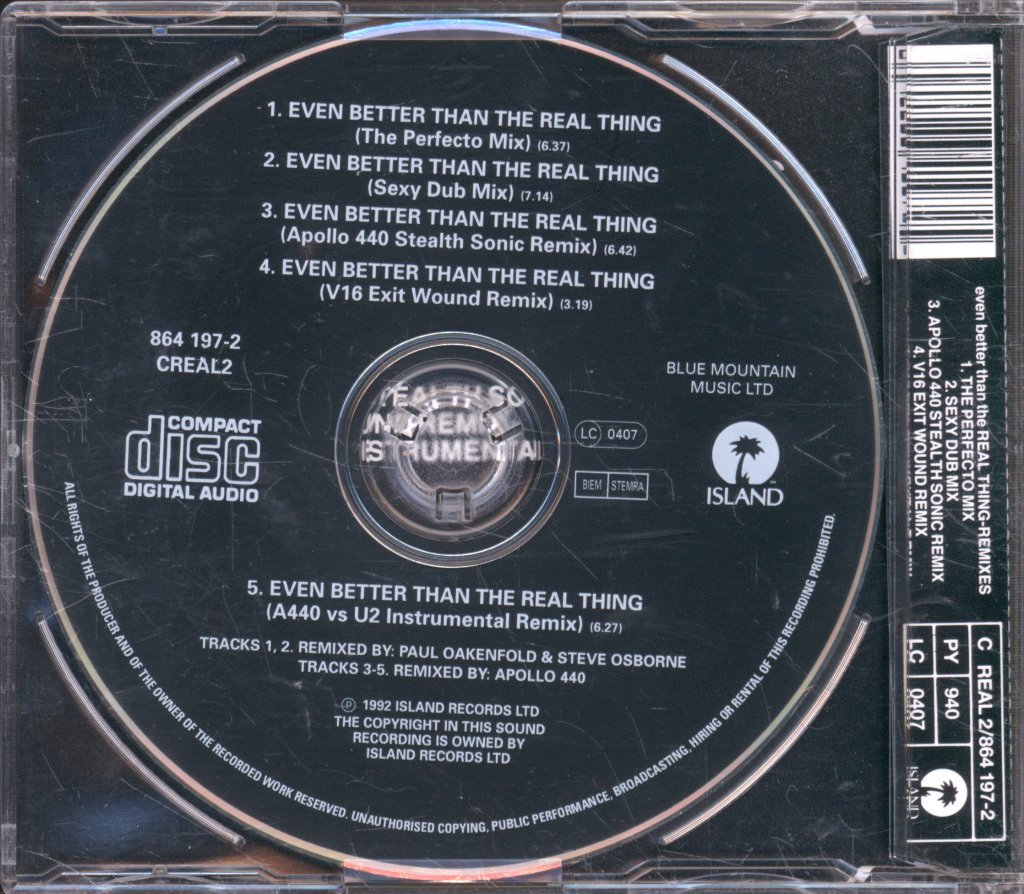 U2 - Even Better Than The Real Thing (Remixes) - Cd