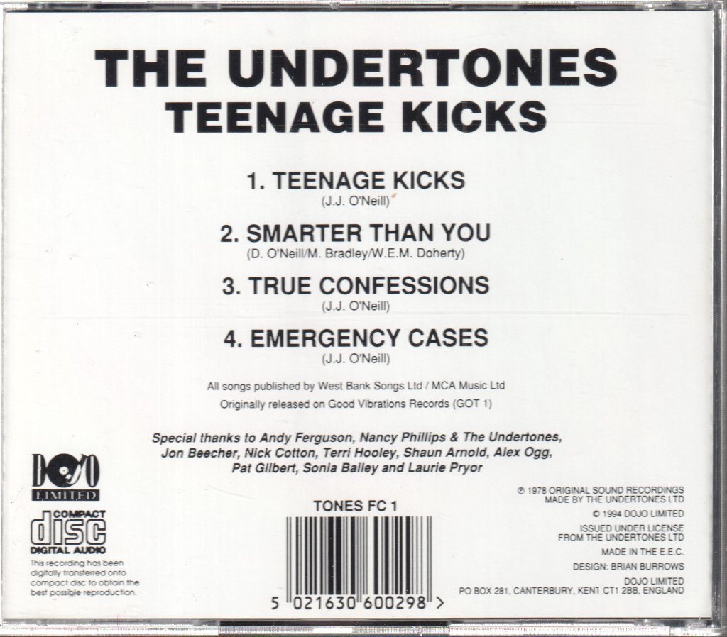 Undertones - Teenage Kicks - Cd