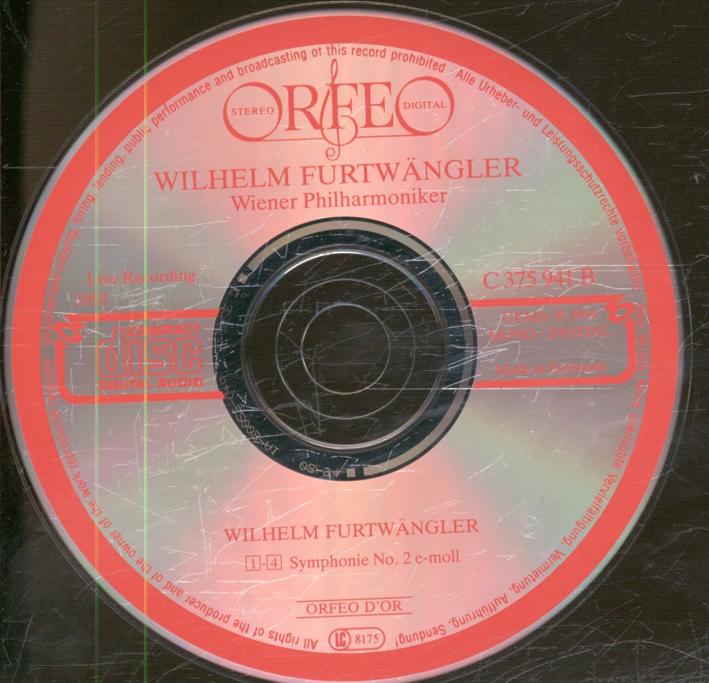 Wilhelm Furtwängler, Wiener Philharmoniker - Wilhelm Furtwängler - Symphony No. 2 - Cd