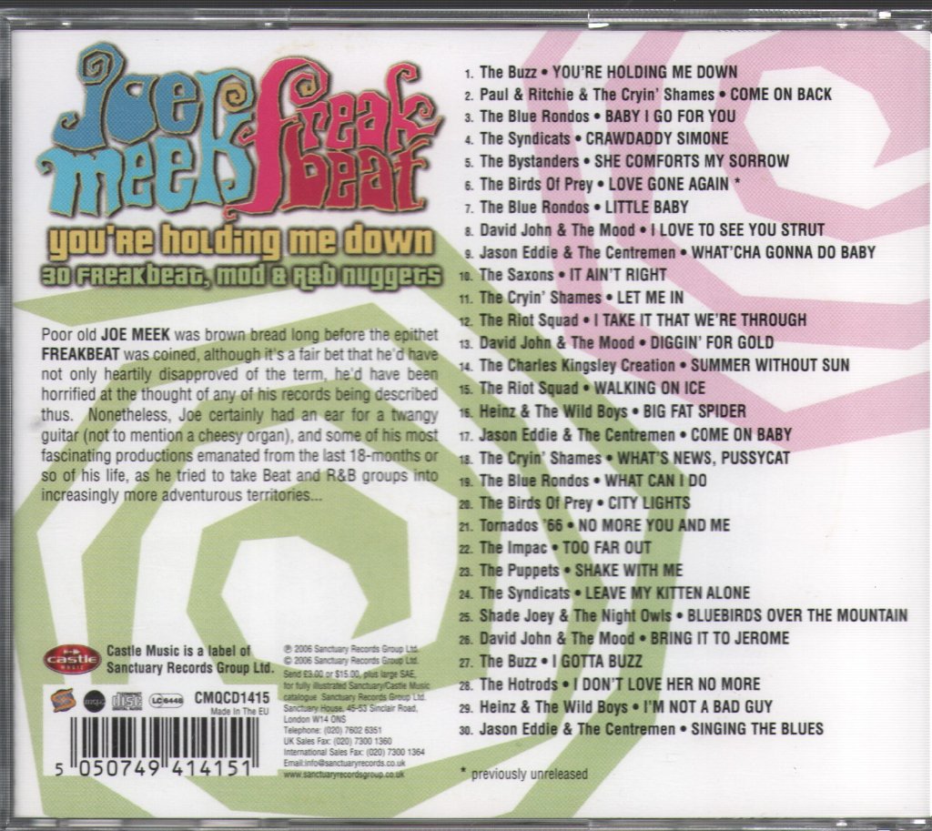 Various Artists - Joe Meek Freakbeat ★ You're Holding Me Down - Cd