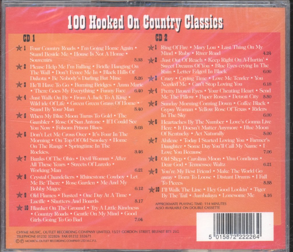 Nashville Country Singers - 100 Hooked On Country Classics - Cd