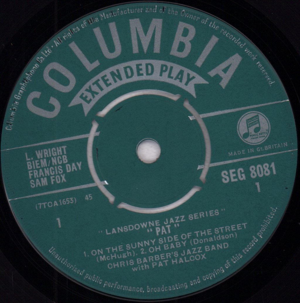 Chris Barber's Jazz Band featuring pat halcox - Pat - 7 Inch
