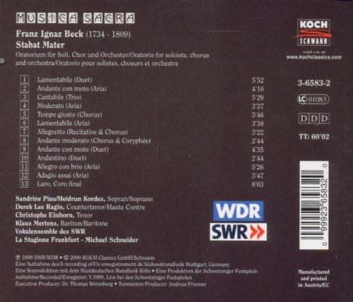 Franz Ignaz Beck - Stabat Mater - Cd