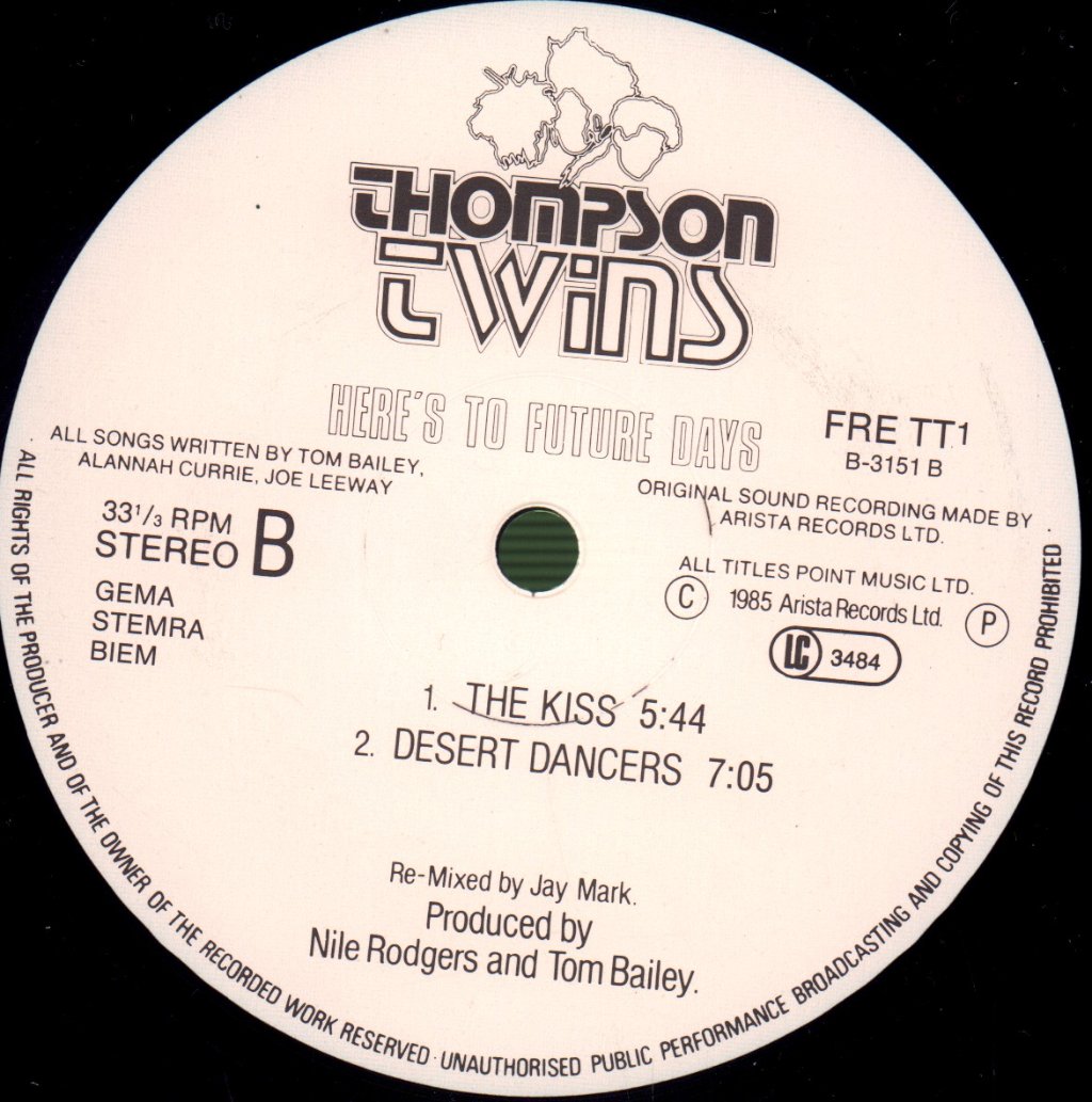 Thompson Twins - Here's To Future Days - Double Lp