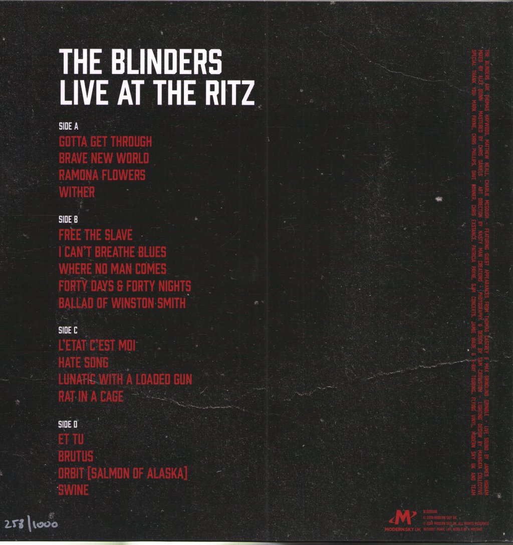 Blinders - Live At The Ritz - Double Lp