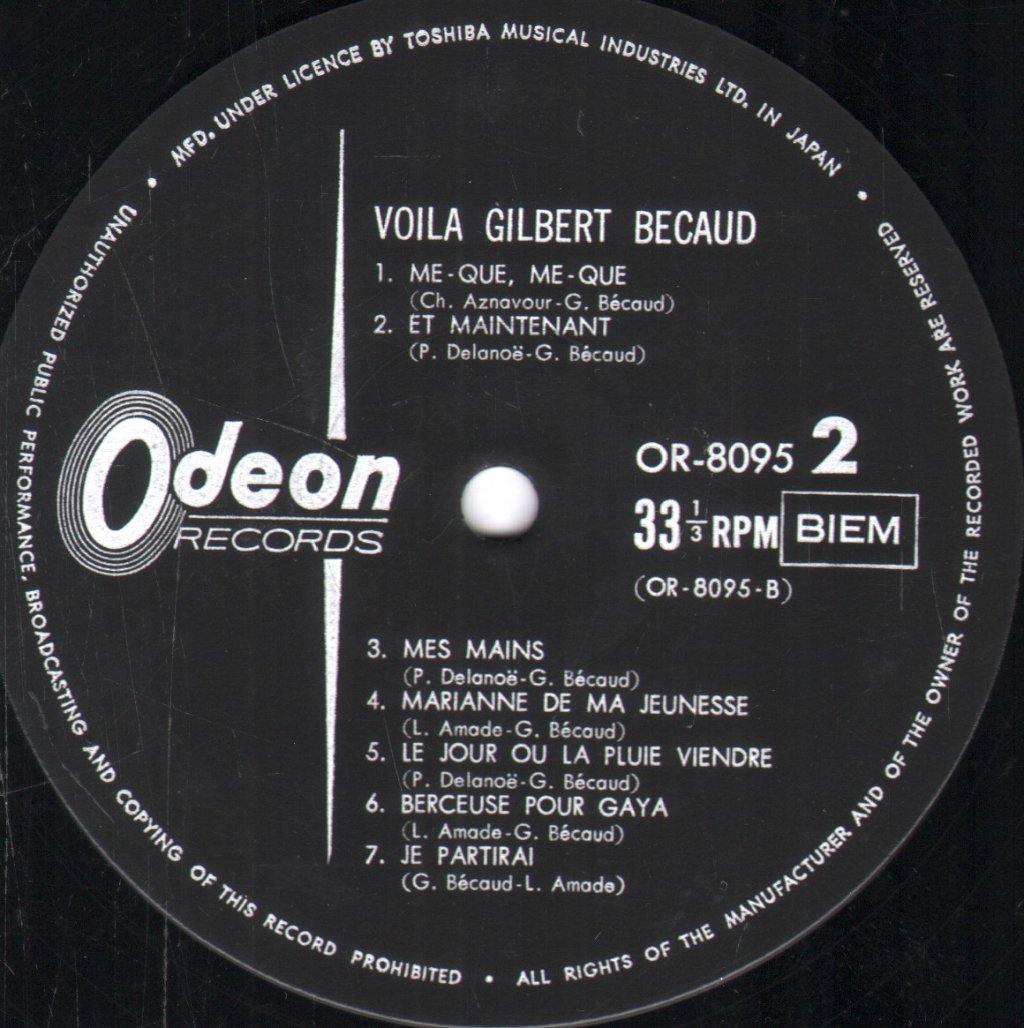 Gilbert Becaud - Voilà Gilbert Becaud - Lp
