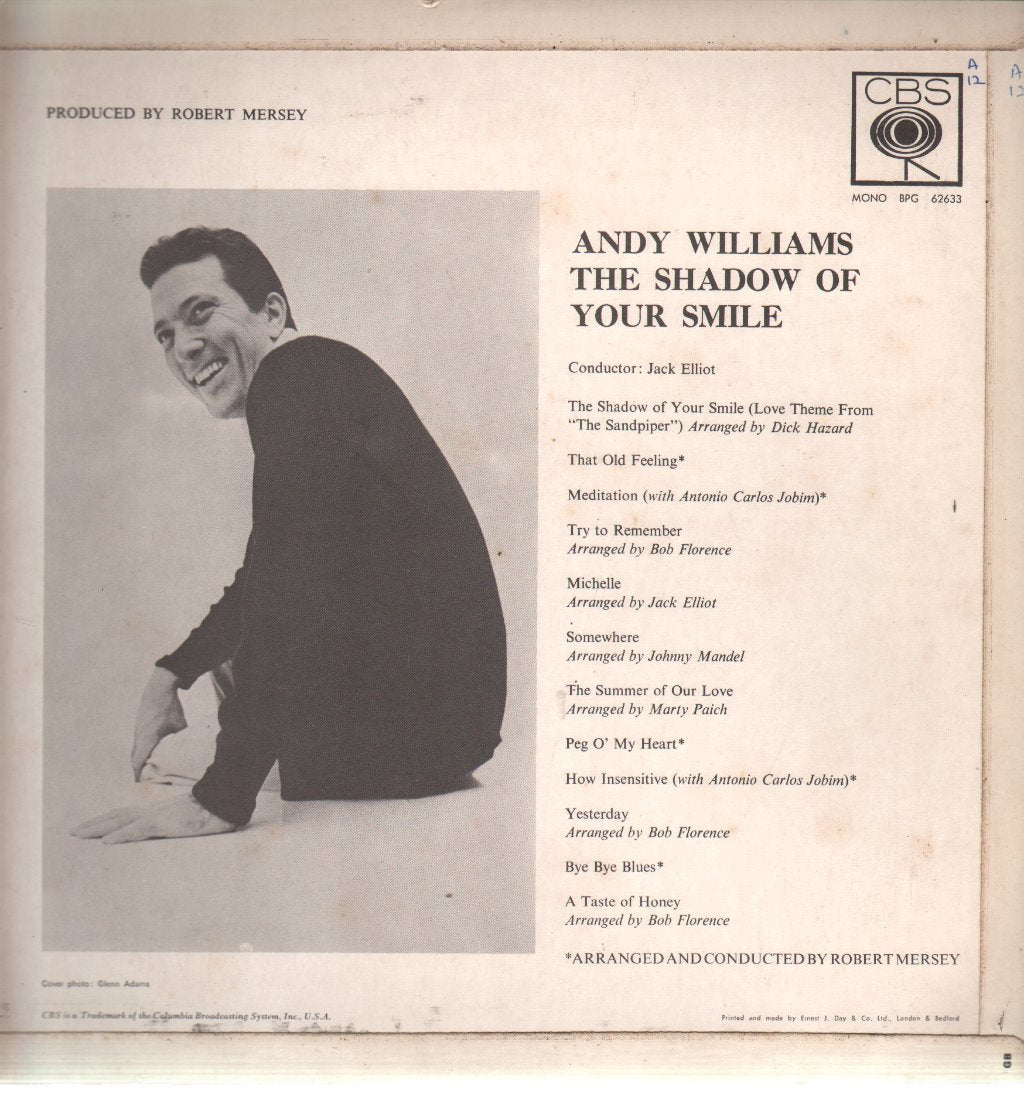 Andy Williams - Shadow Of Your Smile - Lp