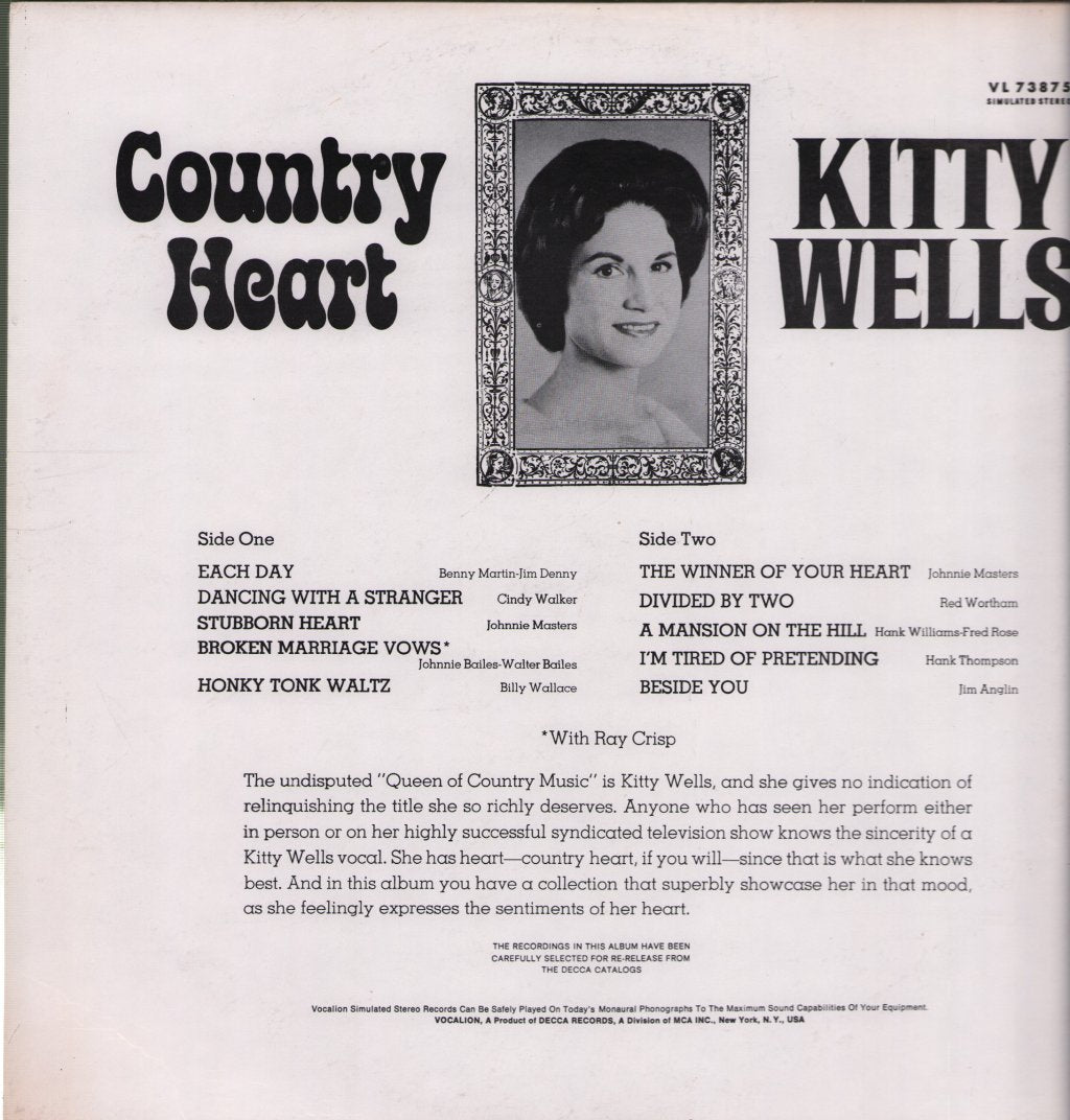 Kitty Wells - Country Heart - Lp