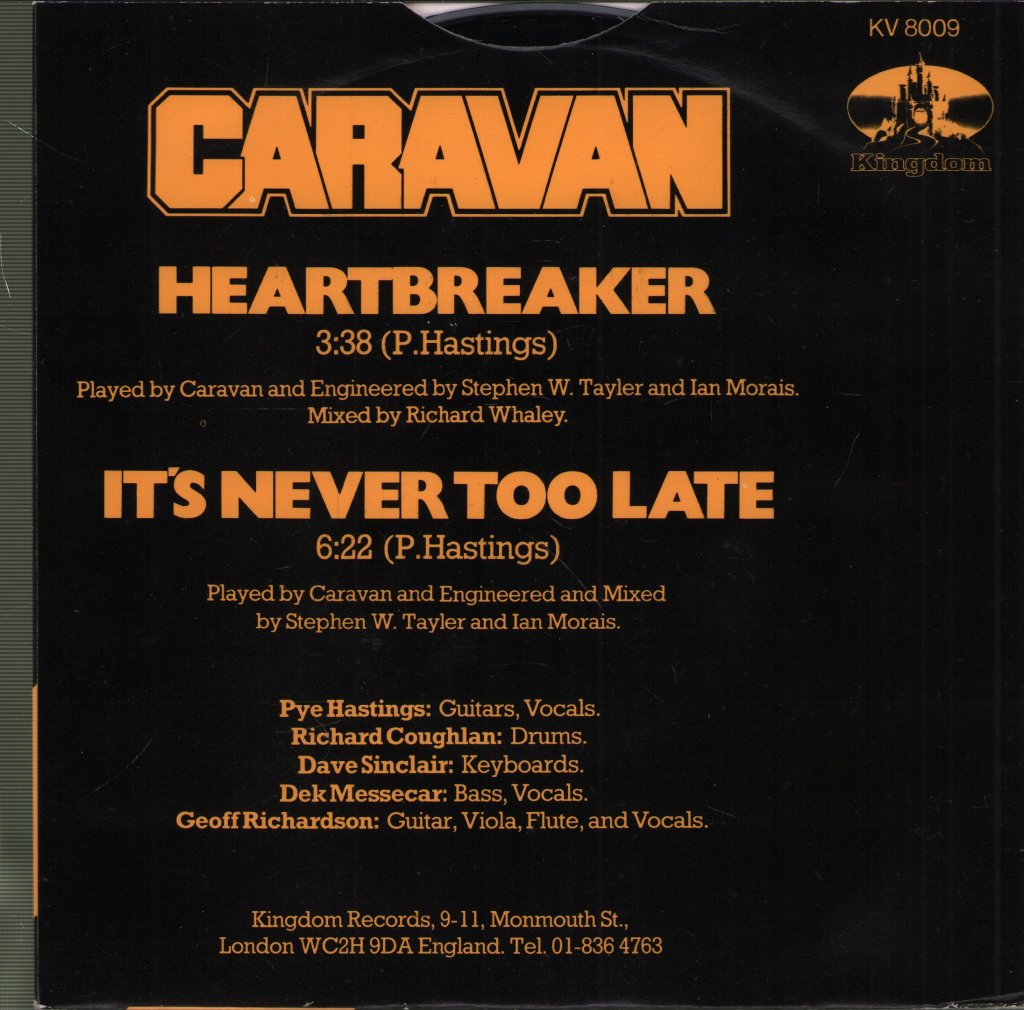 Caravan - Heartbreaker / It's Never Too Late - 7 Inch