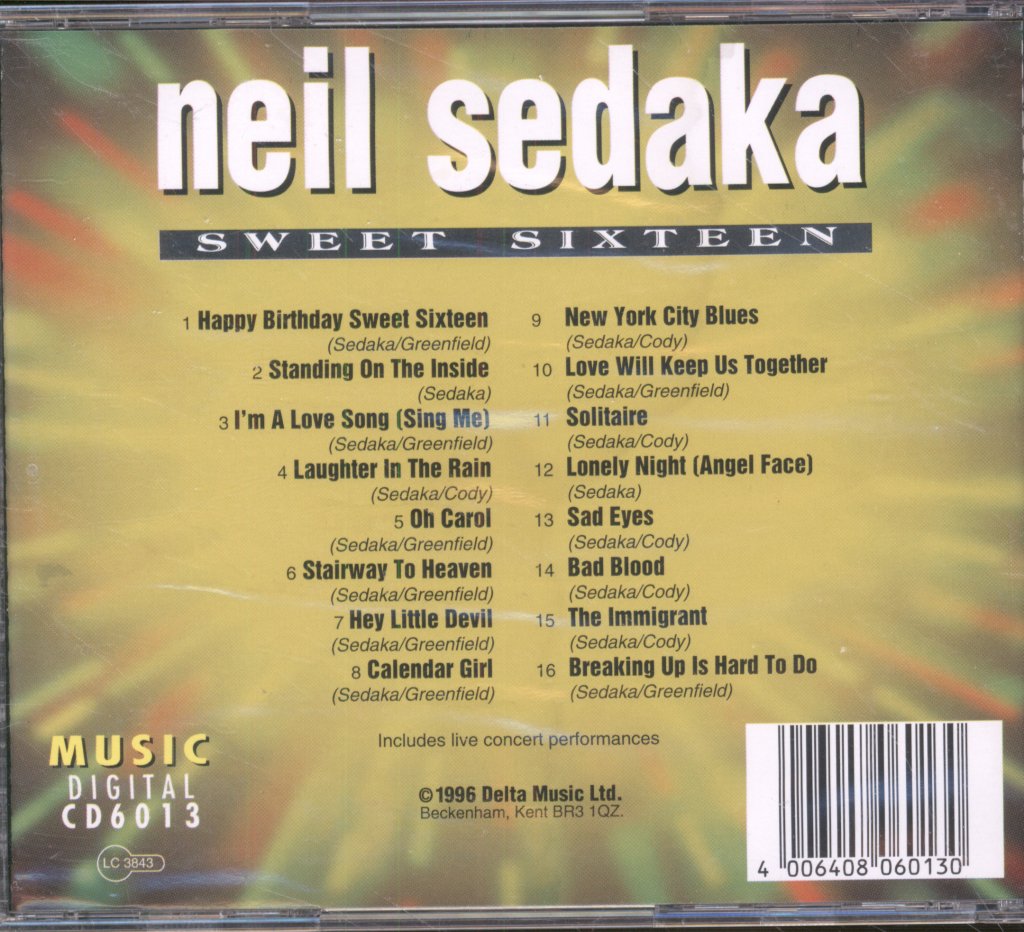 Neil Sedaka - Sweet Sixteen - Cd