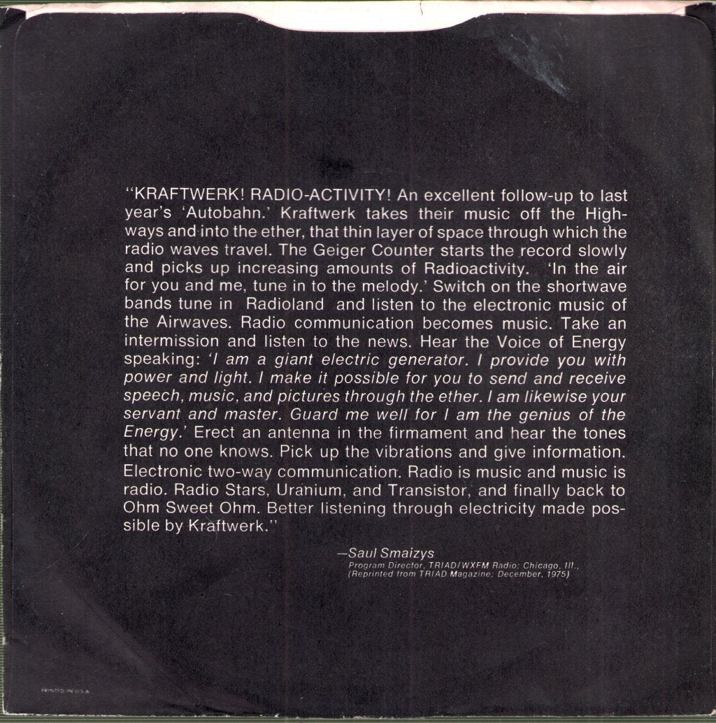 Kraftwerk - Radioactivity - 7 Inch