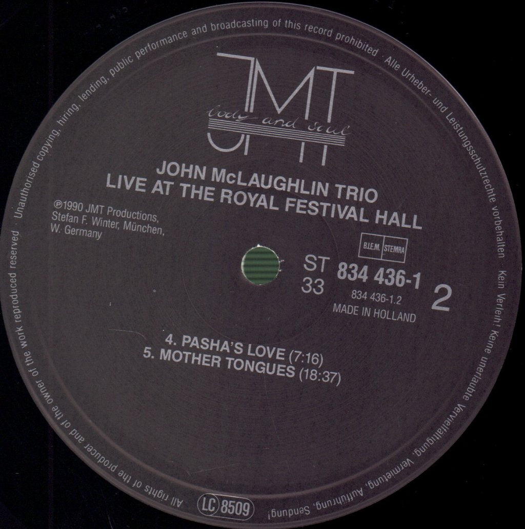 John Mclaughlin Trio - Live At The Royal Festival Hall - Lp
