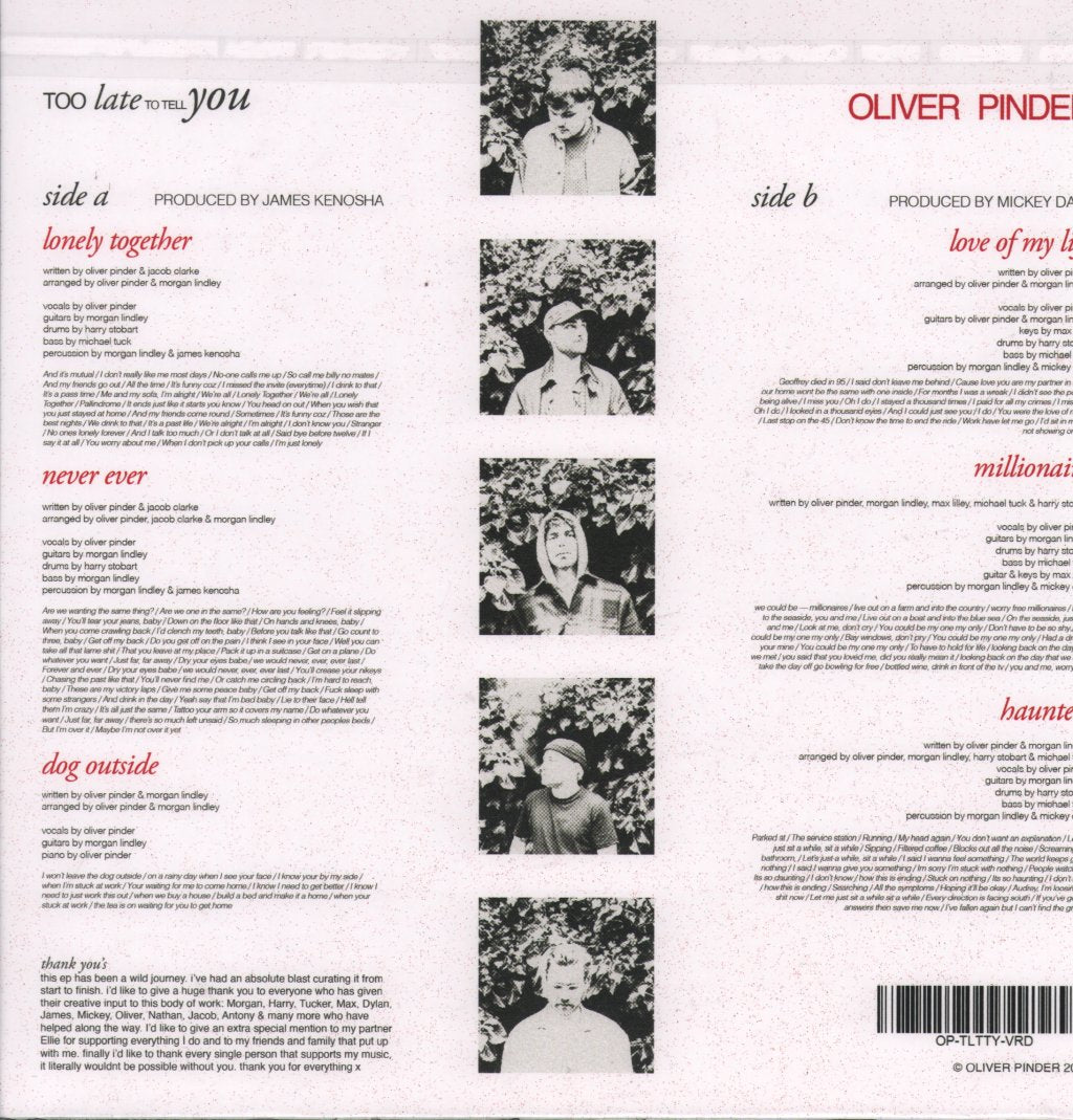 Oliver Pinder - Too Late to Tell You EP - Lp