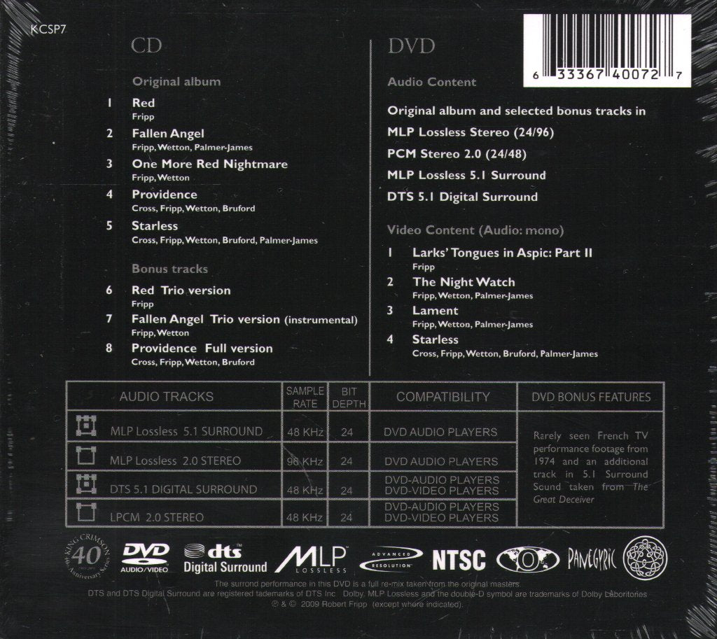 King Crimson - Red - Cd Set