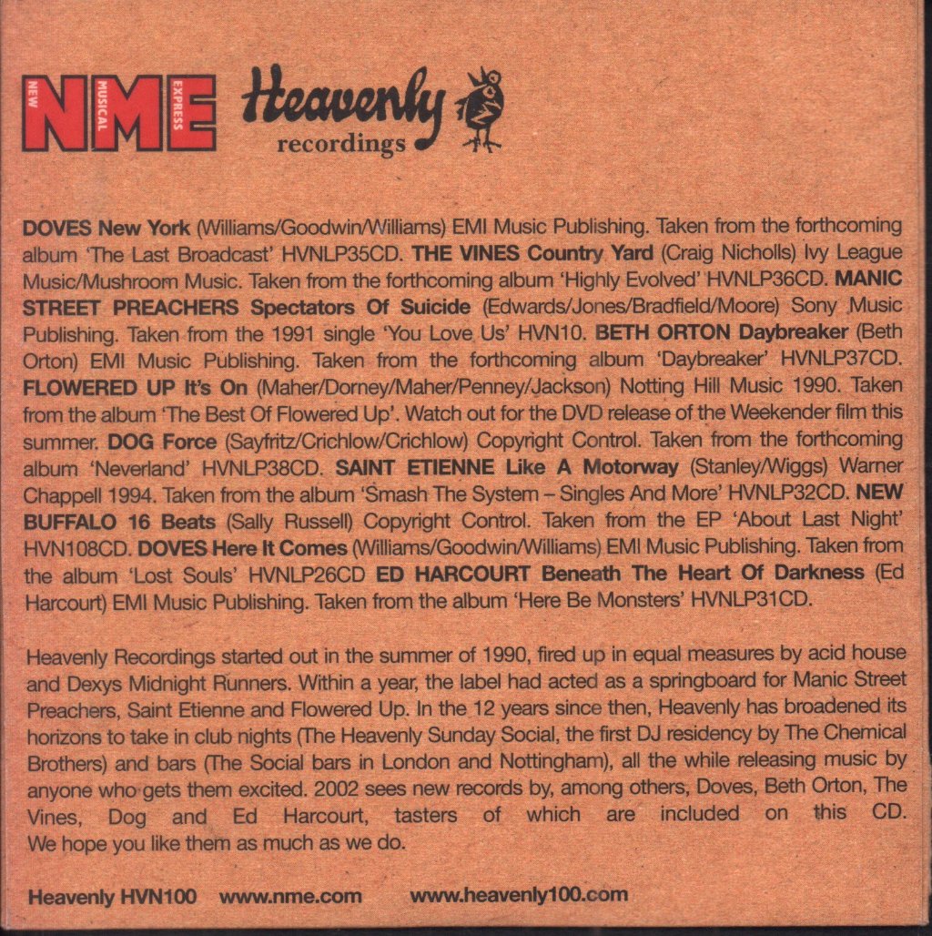 Various Artists - Nme Presents A Taste Of Heavenly - Cd