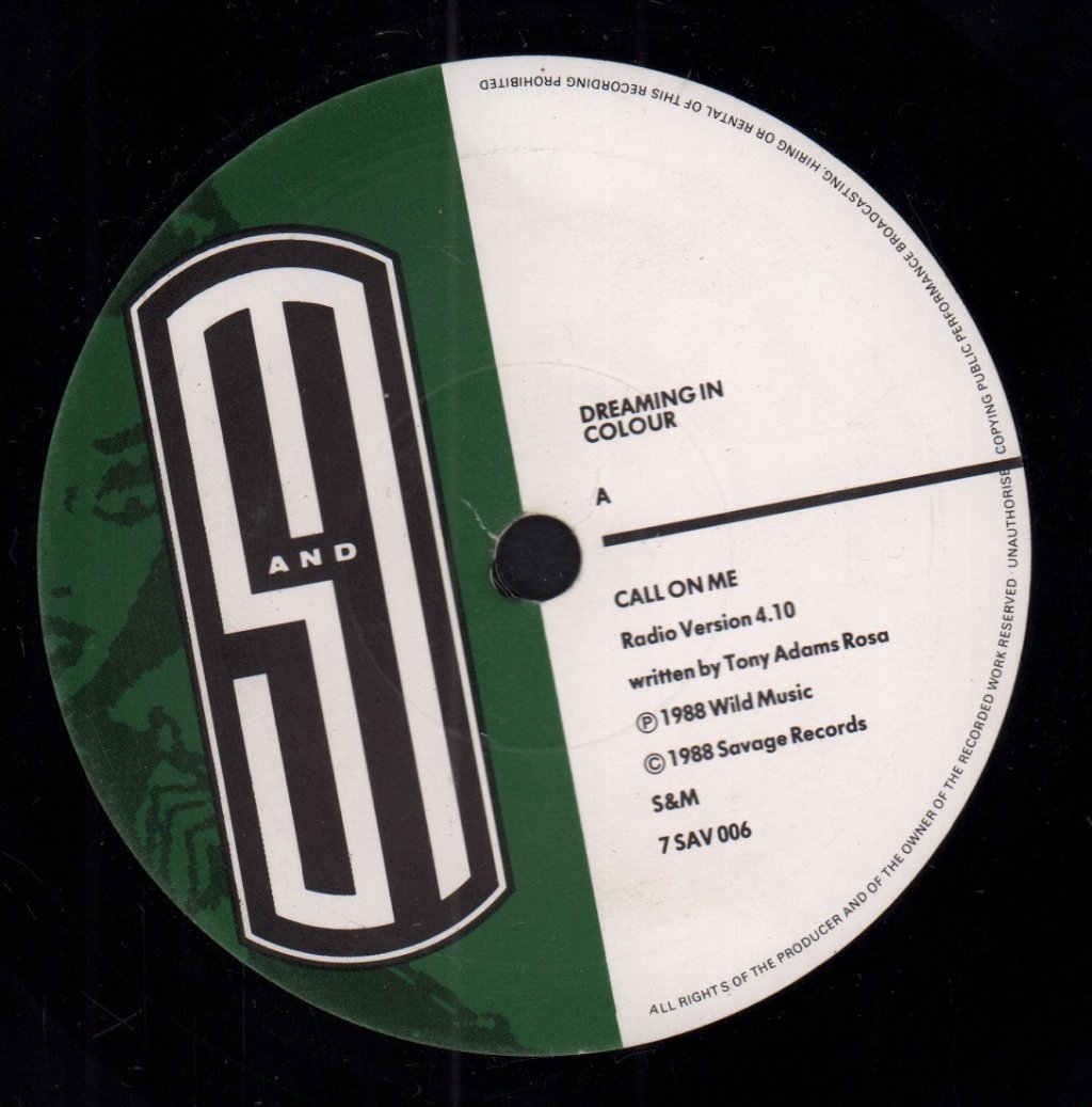 Dreaming In Colour - Call On Me - 7 Inch