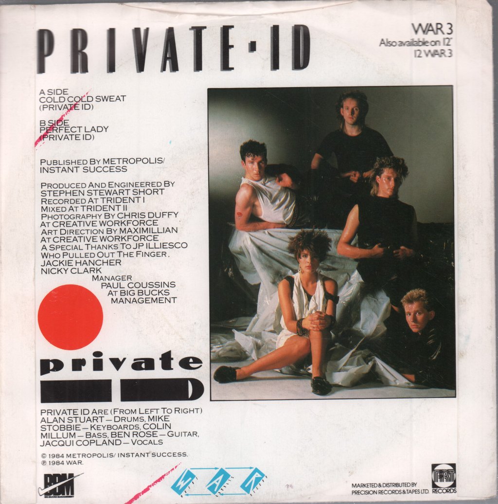 Private I.d. - Cold Cold Sweat - 7 Inch