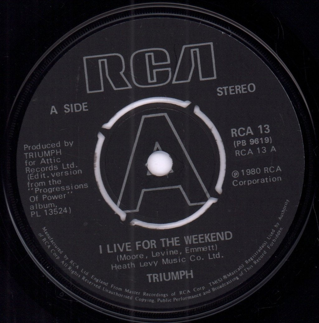Triumph (Canadian Rock/Metal Group) - I Live For The Weekend - 7 Inch