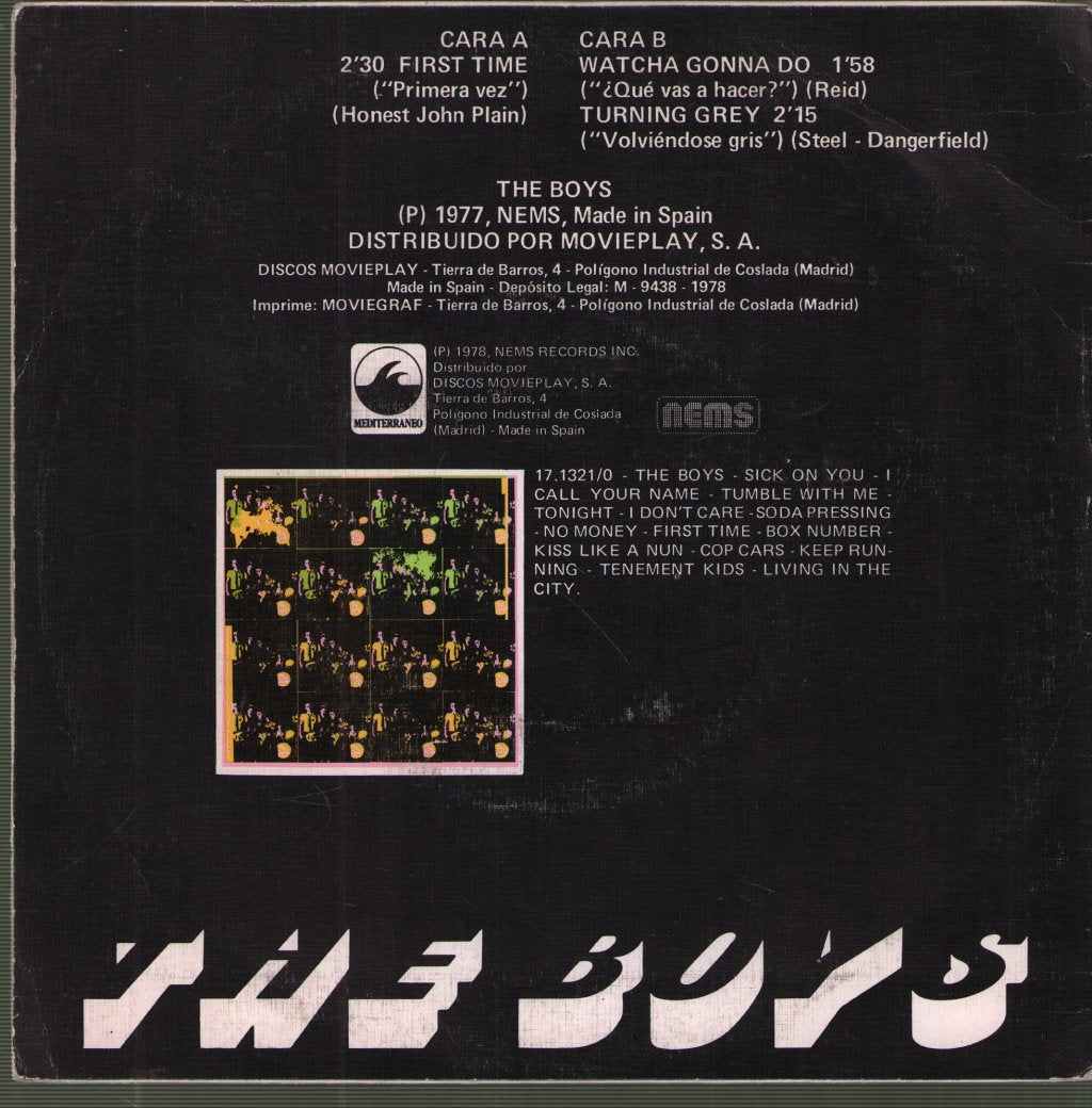 Boys (Punk Group) - Primera Vez = First Time - 7 Inch