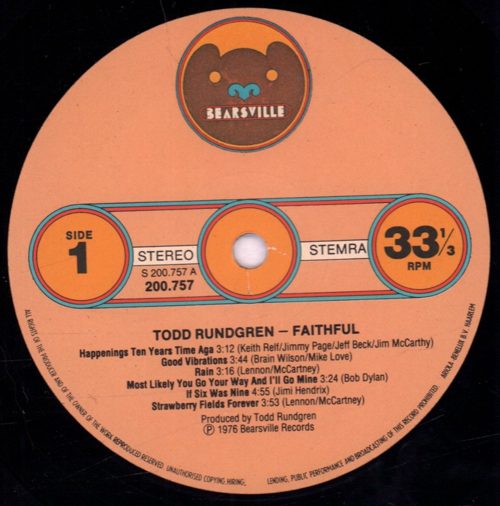 Todd Rundgren - Faithful - Lp