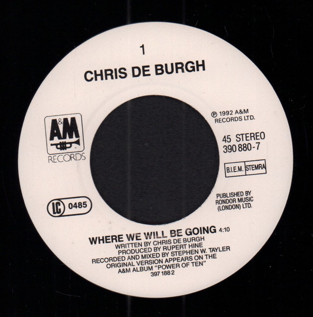 Chris De Burgh - Where We Will Be Going - 7 Inch