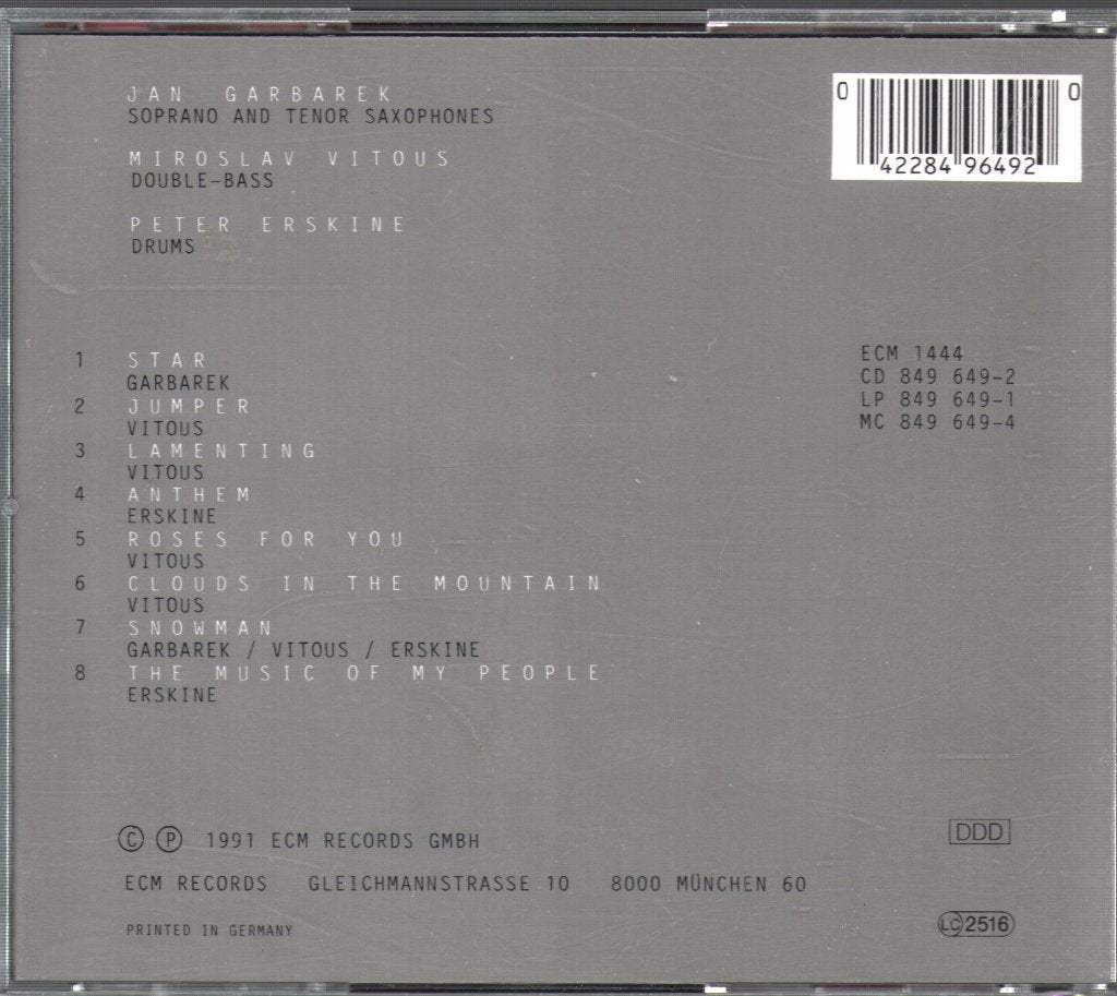 Jan Garbarek, Miroslav Vitous, Peter Erskine - Star - Cd