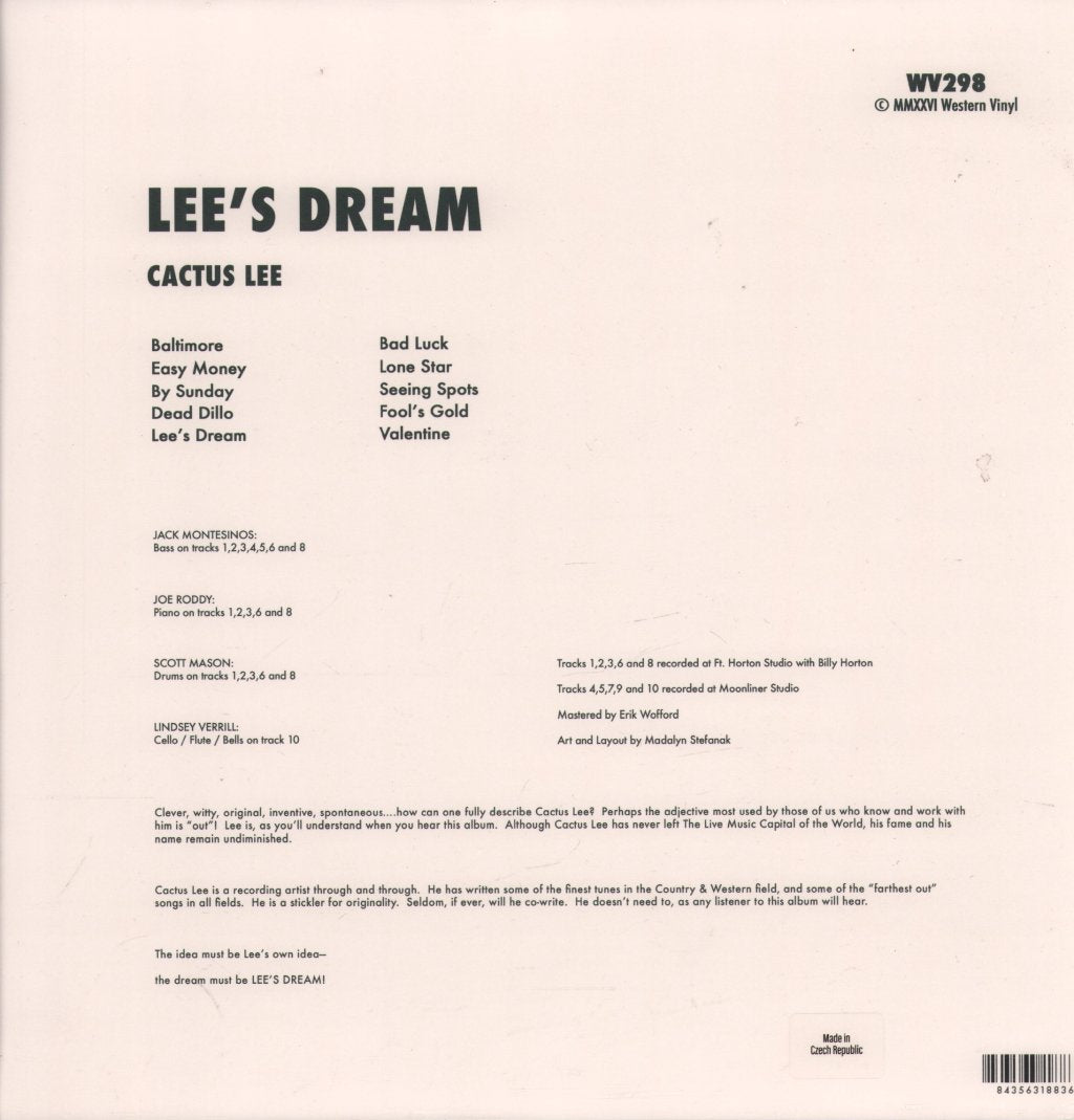 Cactus Lee - Lee's Dream - Lp