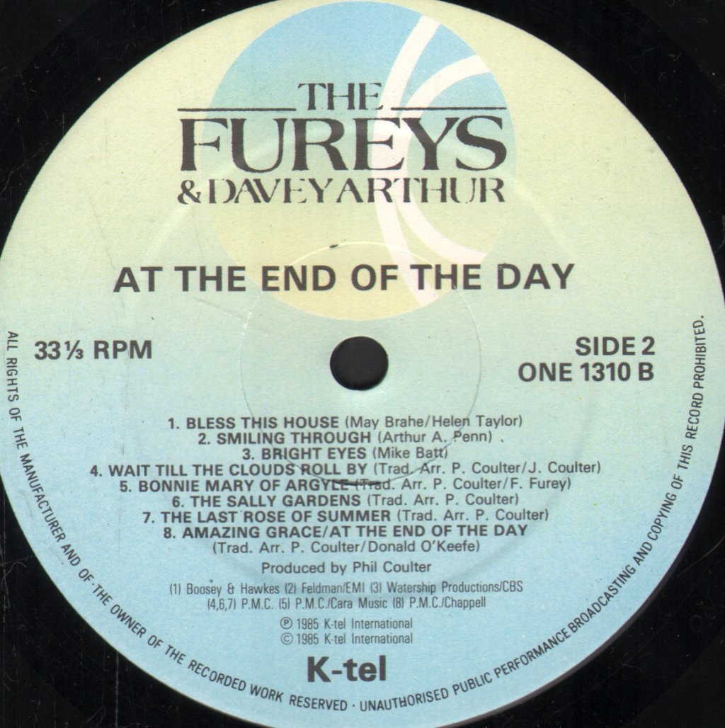 Fureys And Davey Arthur - At The End Of The Day - Lp