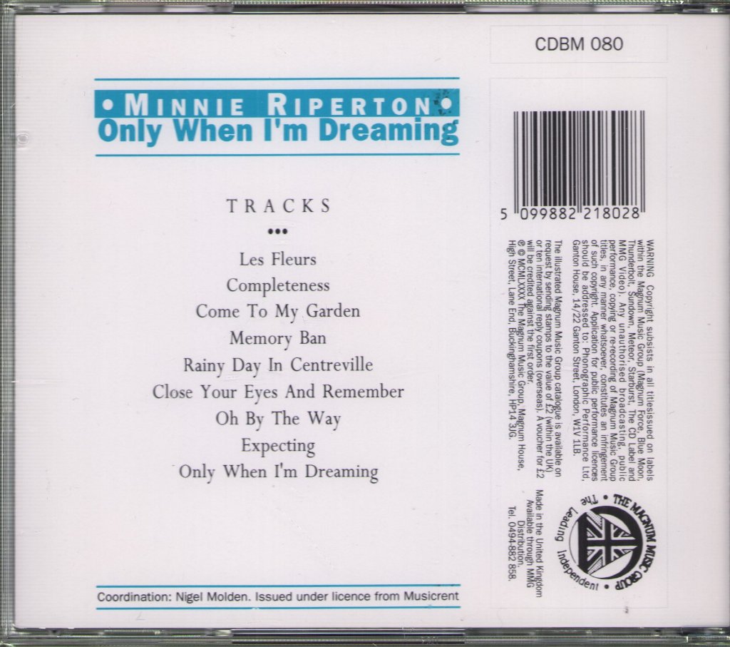 Minnie Riperton - Only When I'm Dreaming - Cd
