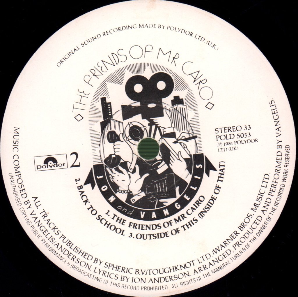 Jon And Vangelis - Friends Of Mr Cairo - Lp