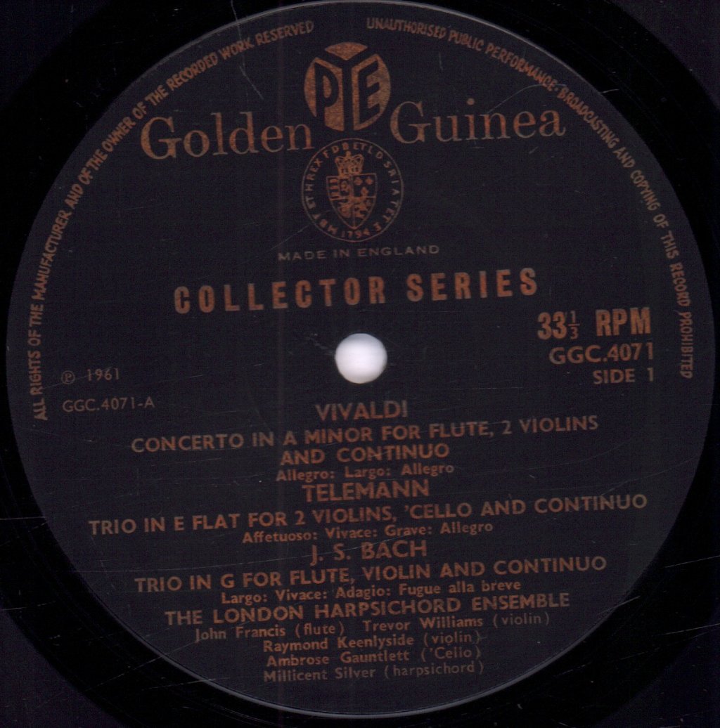 London Harpsichord Ensemble - Quantz Vivaldi Telemann J.S. Bach J.C. Bach - Lp