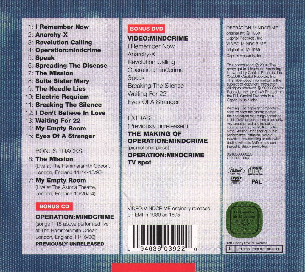 Queensrÿche - Operation: Mindcrime - Cd Set