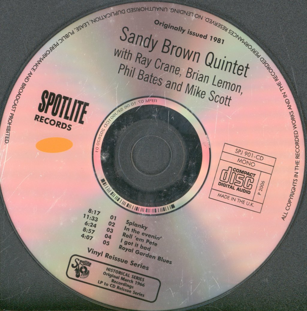 Sandy Brown Quintet - Splanky - Cd