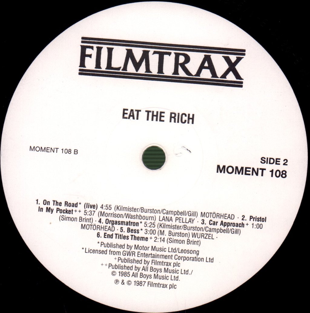 Various Artists - Eat The Rich (Original Motion Picture Score) - Lp