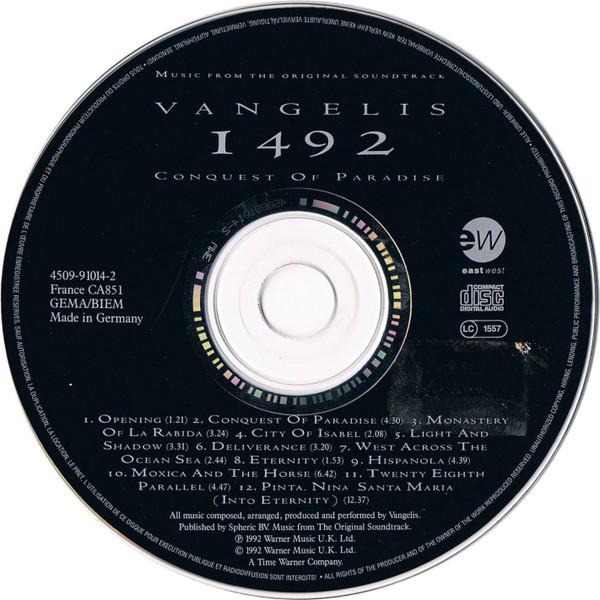 Vangelis - 1492 Conquest Of Paradise Music From The Original Soundtrack - Cd