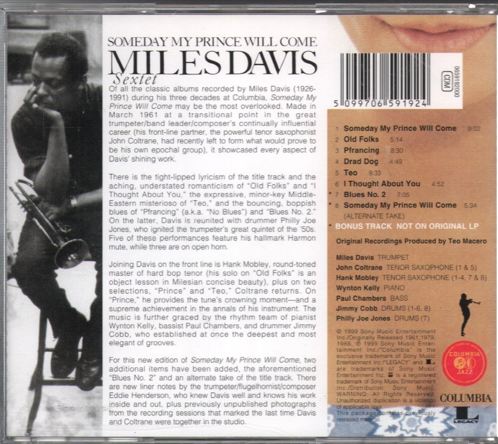 Miles Davis - Someday My Prince Will Come - Cd