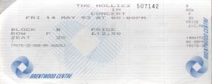 Billie Jo Spears/Hillsiders - Brentwood Centre 14 May 1993 - Ticket