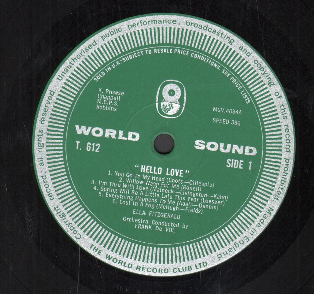 Ella Fitzgerald - Hello Love - Lp