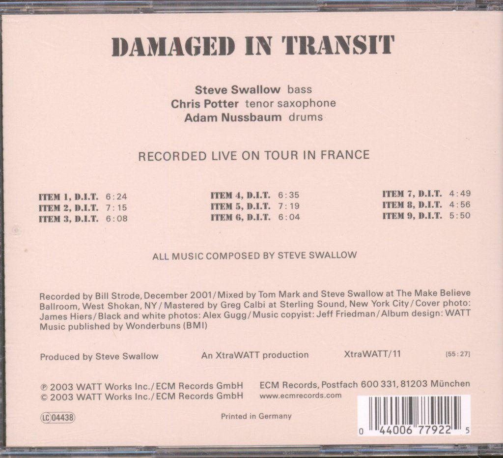 Steve Swallow - Damaged In Transit - Cd