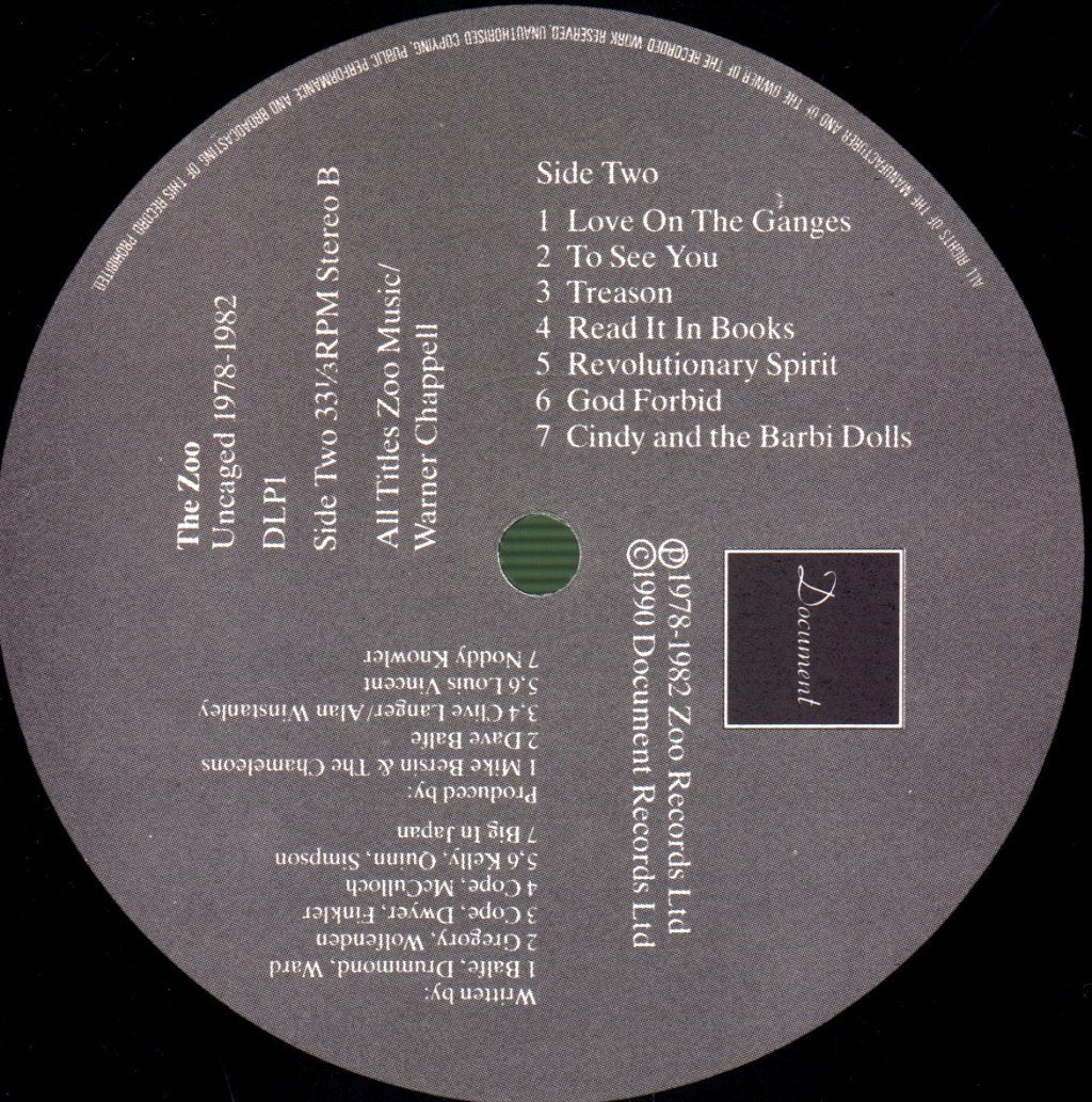 Various Artists - 'The Zoo' Uncaged 1978-1982 - Lp