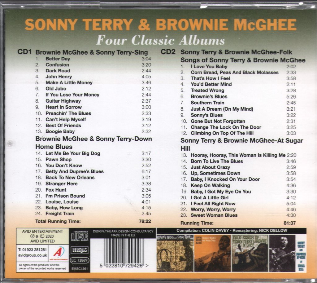 Sonny Terry & Brownie McGhee - Four Classic Albums - Double Cd