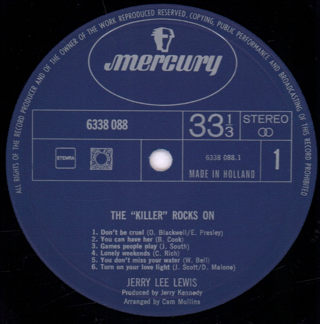 Jerry Lee Lewis - "Killer" Rocks On - Lp