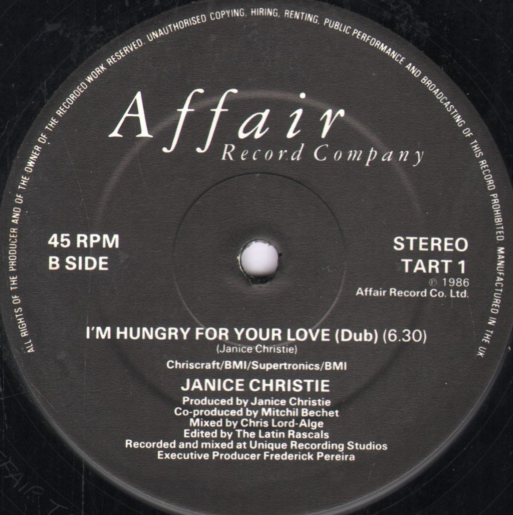 Janice Christie - I'm Hungry For Your Love - 12 Inch