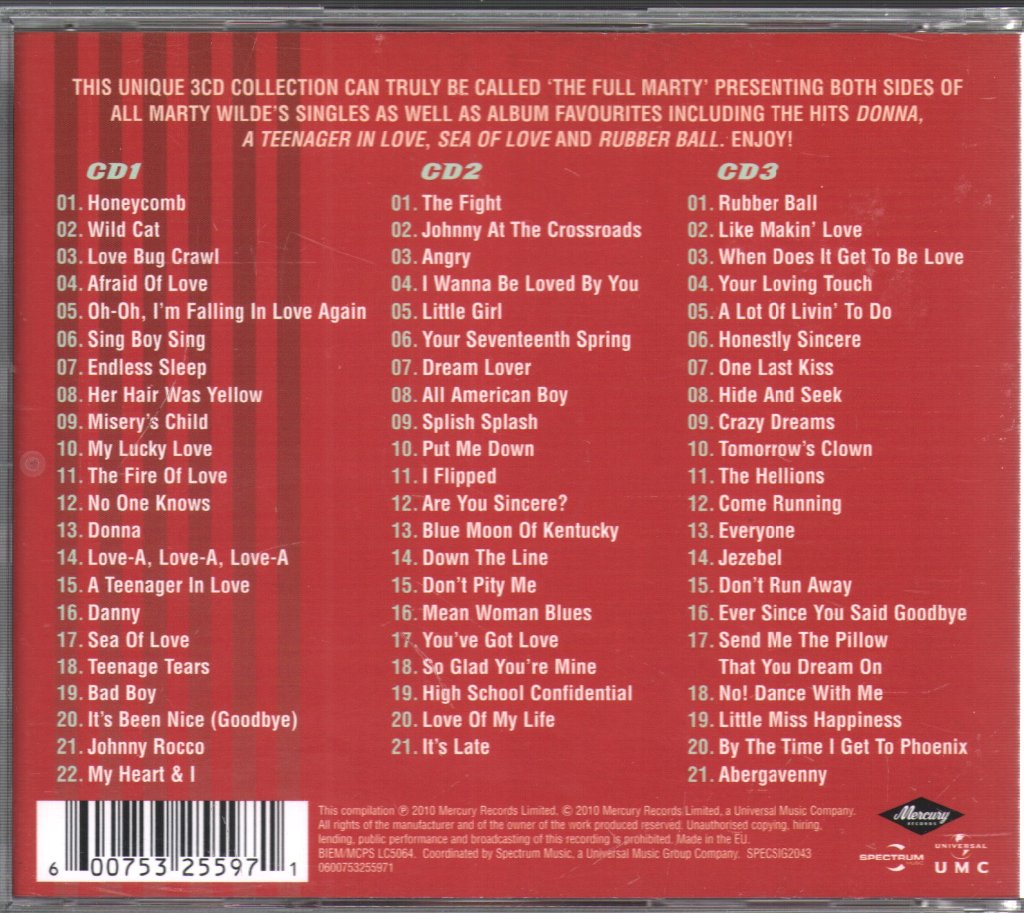 Marty Wilde - Full Marty - Cd Set