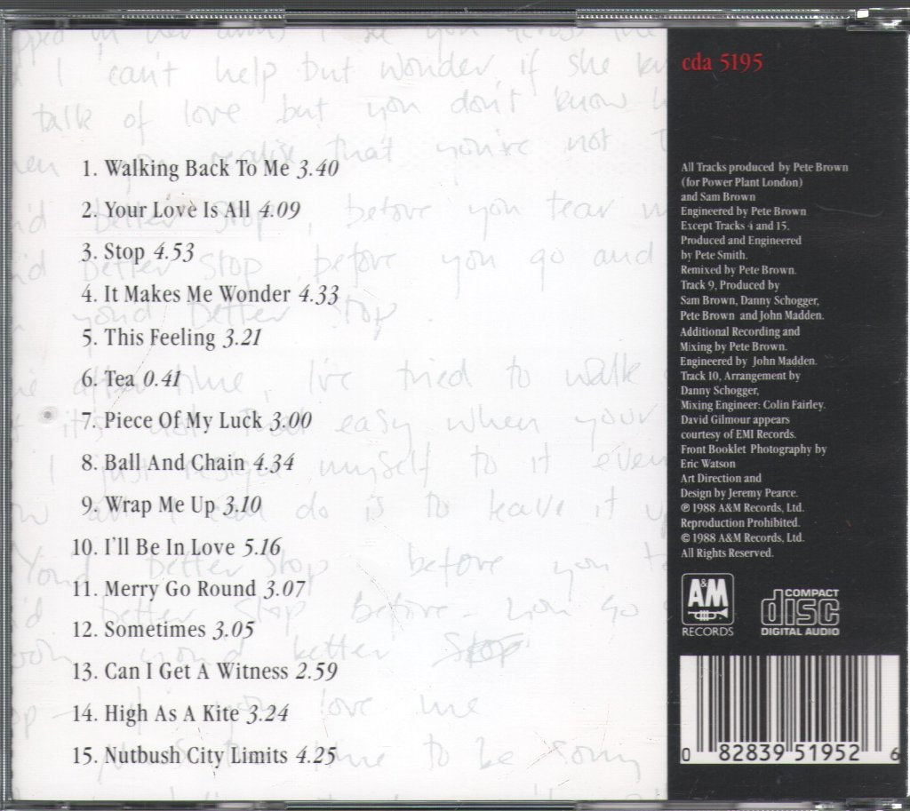 Sam Brown - Stop! - Cd