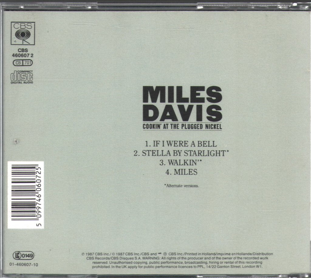Miles Davis - Cookin' At The Plugged Nickel - Cd