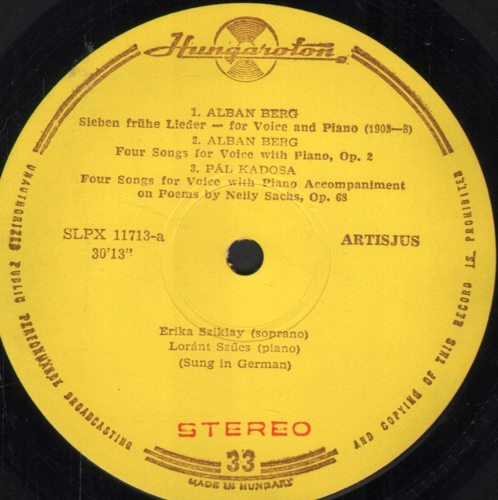 Erika Sziklay - Song Recital - Lp