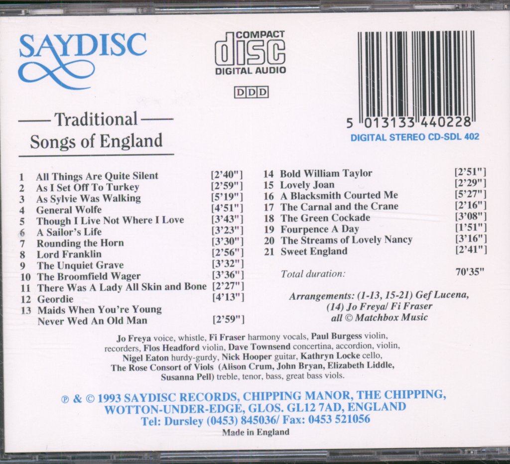 Jo Freya - Traditional Songs Of England - Cd
