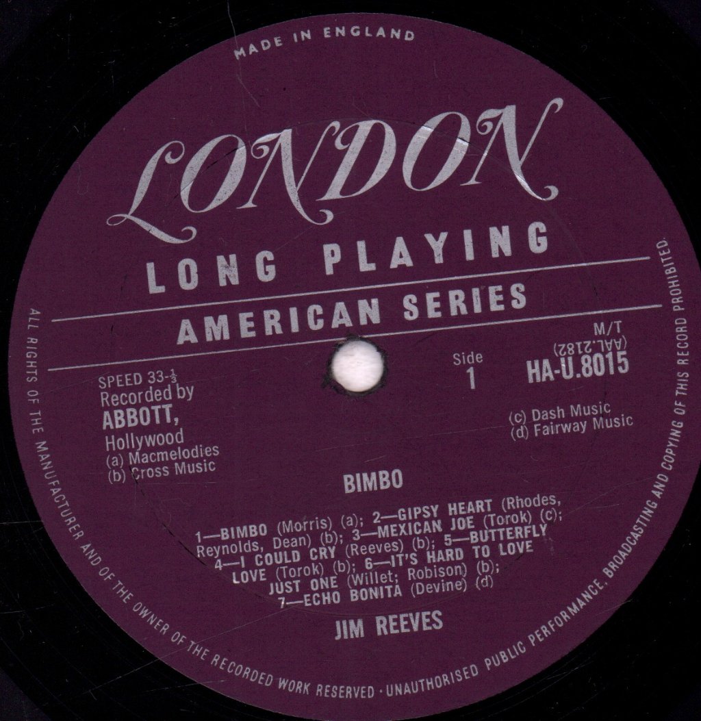 Jim Reeves - Bimbo - Lp