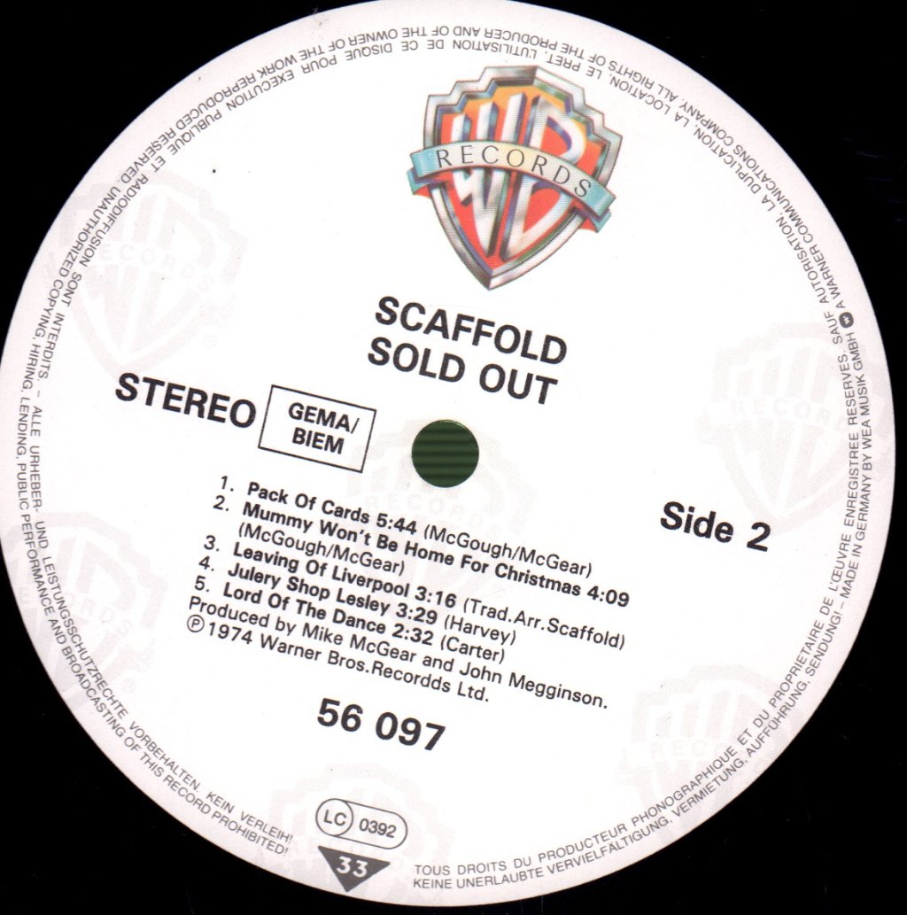 Scaffold - Sold Out - Lp